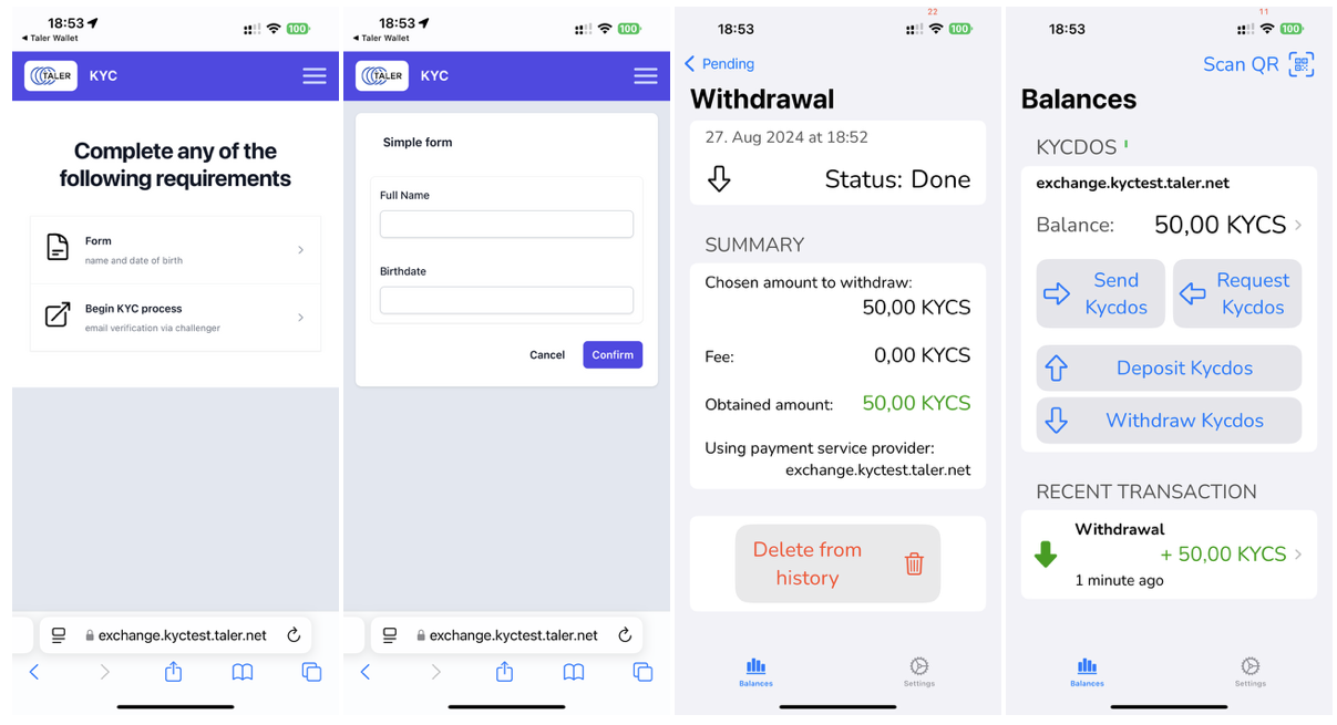 iOS screenshots to perform KYC process